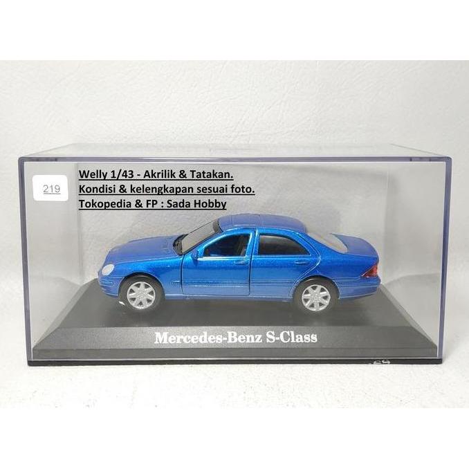 DIECAST WELLY 1/43 MERCEDES BENZ S CLASS S500 SEDAN BIRU MIX99