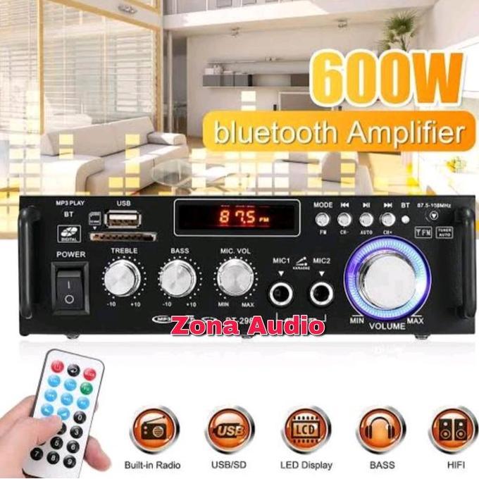 Power Amplifier Karaoke Usb Bluetooth 600 Watt Original