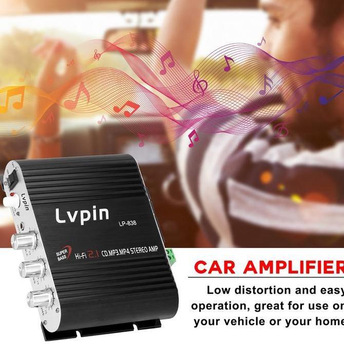 LVPIN Mini HiFi Stereo Amplifier Treble Bass Booster 12V 20W / LP-838 /Amplifier Power Speaker Toa M