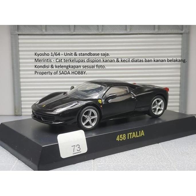 KYOSHO 1/64 FERRARI 458 ITALIA BLACK UNIT & STANDBASE ONLY MINUS MIX99