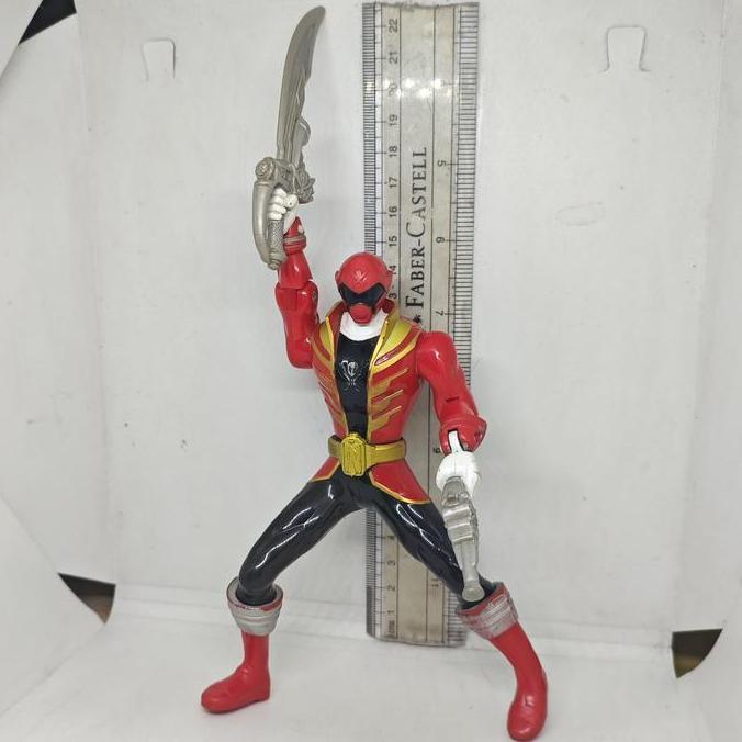 ACTION FIGURE 6' POWER RANGER FIGURES RED SAMURAI MEGA FORCE DOUBLE BATTLE ACTION BANDAI ORIGINAL PS