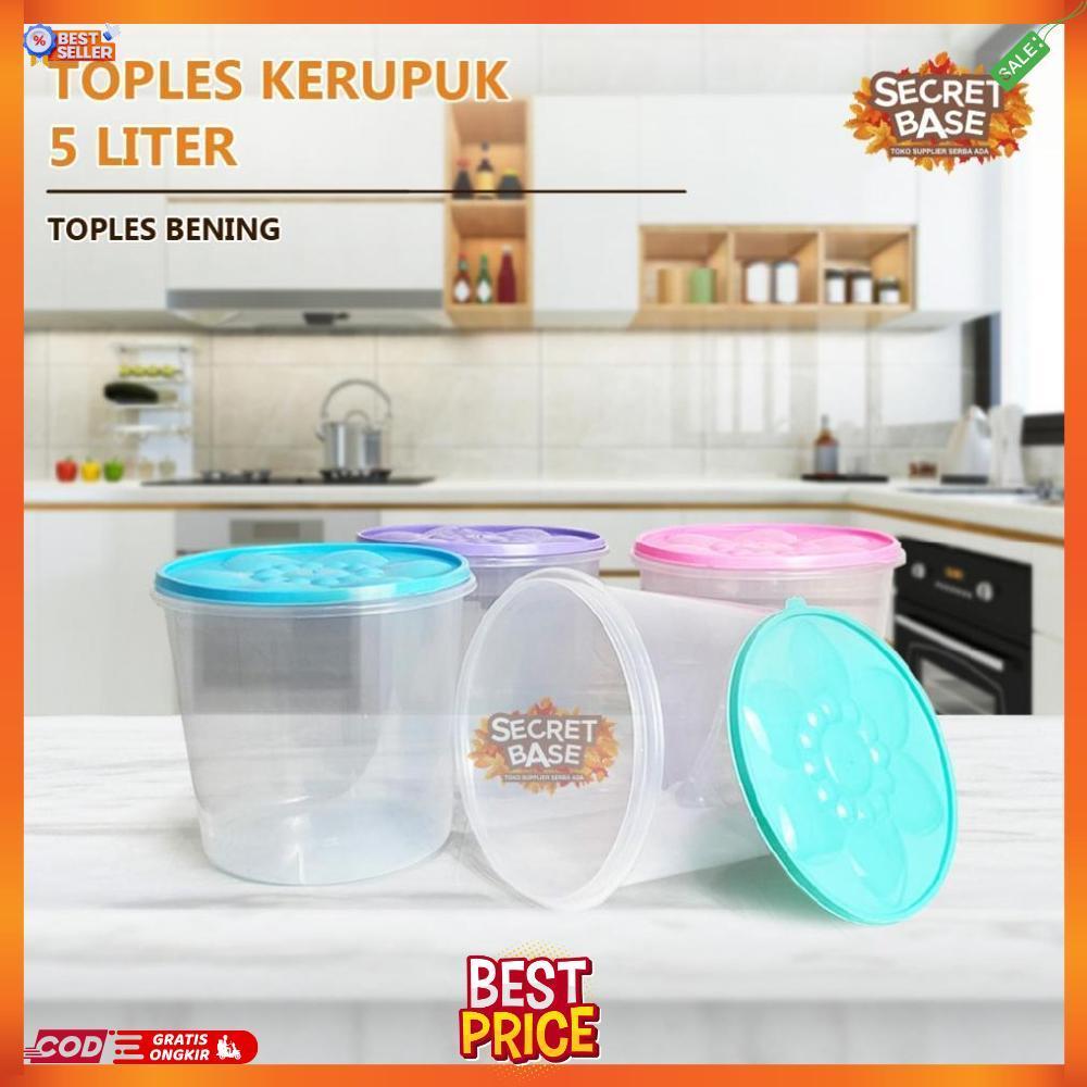 TOPLES MELODI 5 LITER - Tempat Makanan Plastik 5000ml / Snack Kiloan Toples /Sealware/Toples Kerupuk