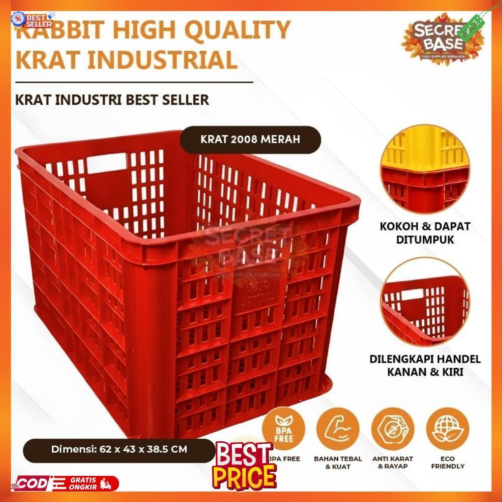 RABBIT HIGH QUALITY KRAT INDUSTRIAL 2008 - Keranjang Serbaguna / Krat Industri Tebal