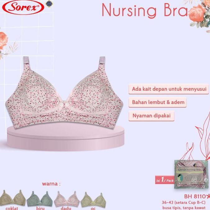 Bra Menyusui Motif Bunga Busa Tipis Sorex