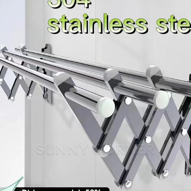 Cod Jemuran Lipat Dinding Jemuran Dinding Jemuran Baju Stainless Steel Jemuran Baju Pakaian Dinding