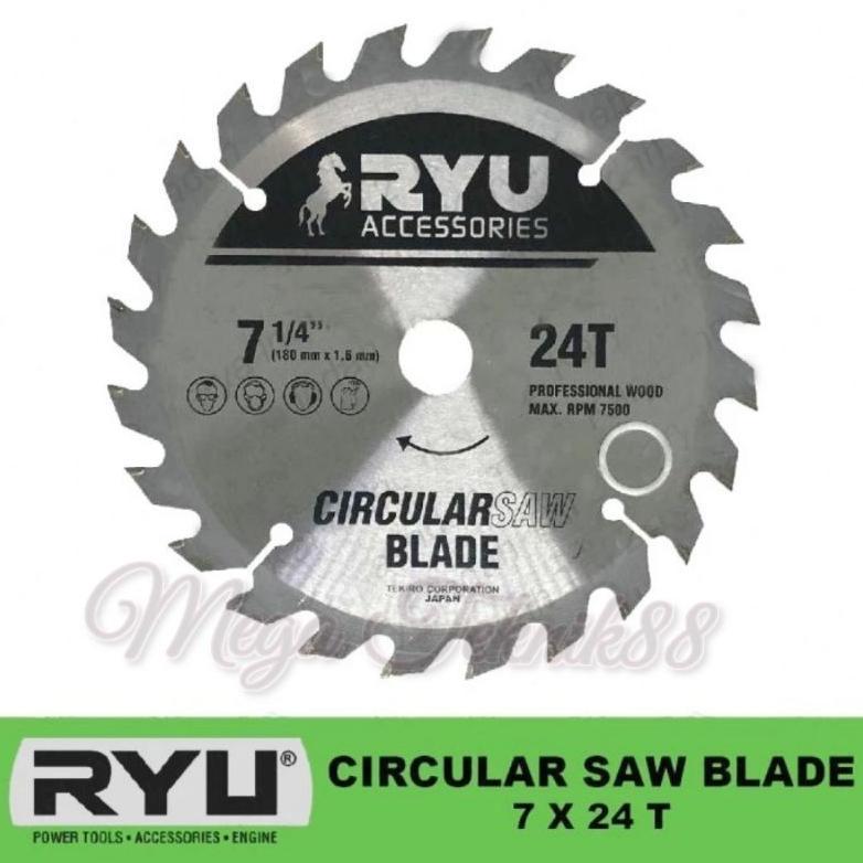 Mata Circular Saw  Ryu 7" X 24T Circular Saw Blade Mata Potong Kayu 7 "