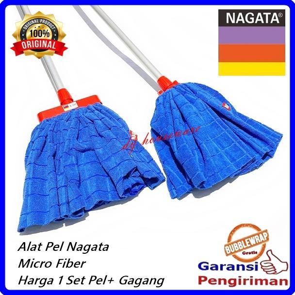 Pel Lantai Nagata Micro Fiber Magic Mop Segi Bulat Nagata  ( Harga 1 Set Pel + Gagang )