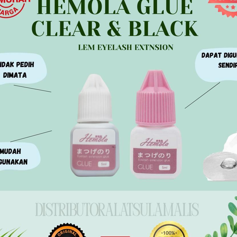 Hemola Glue Tidak Pedih Dimata Aman Digunakan Sendiri Lem Bulumata Tidak Pedih Lem Eyelash Extension