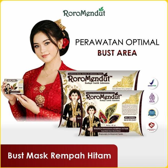 RORO MENDUT Bust Mask Rempah Hitam Kering Perawatan Kulit Mengencangkan & Lembut Authentic Tradition