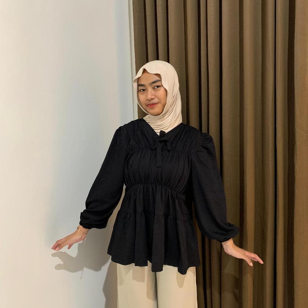 NEW ADBL.CLO - BLOUSE KERUT DADA / RUBBER BLOUSE REMPEL KERUT DADA / ATASAN WANITA BLOUSE RUFFLE PRE