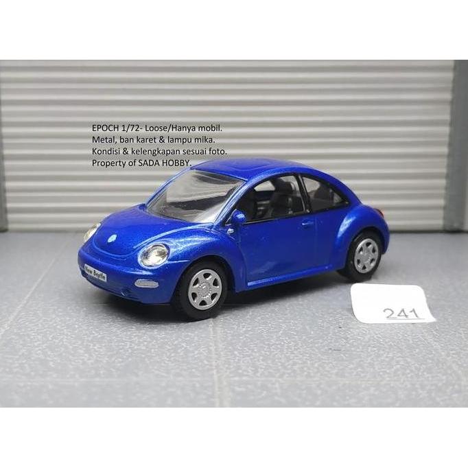 DIECAST MINIATUR EPOCH 1/72 VOLKSWAGEN VW NEW BEETLE BIRU UNIT ONLY MIX99