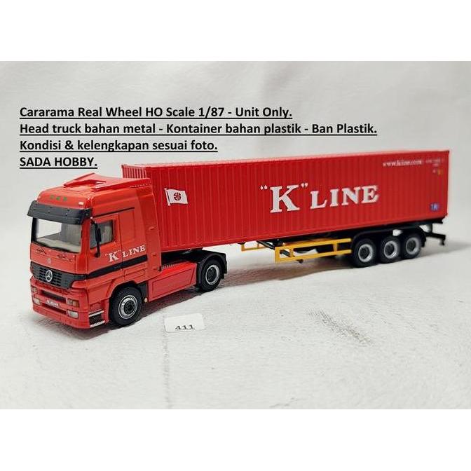 CARARAMA REAL WHEEL MINIATUR TRUCK 1/87 MERCEDES BENZ ACTROS K LINE MERAH UNIT ONLY MIX99
