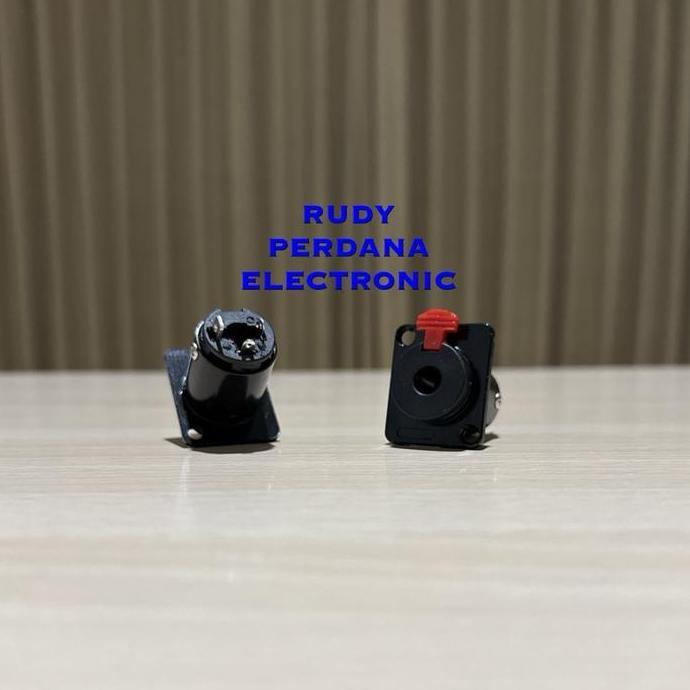 SOCKET SOKET AKAI 6.5MM 6.5 MM FEMALE CEWEK MONO 3P 3 PIN PANEL BODI BODY KOTAK BESI METAL HITAM RPE