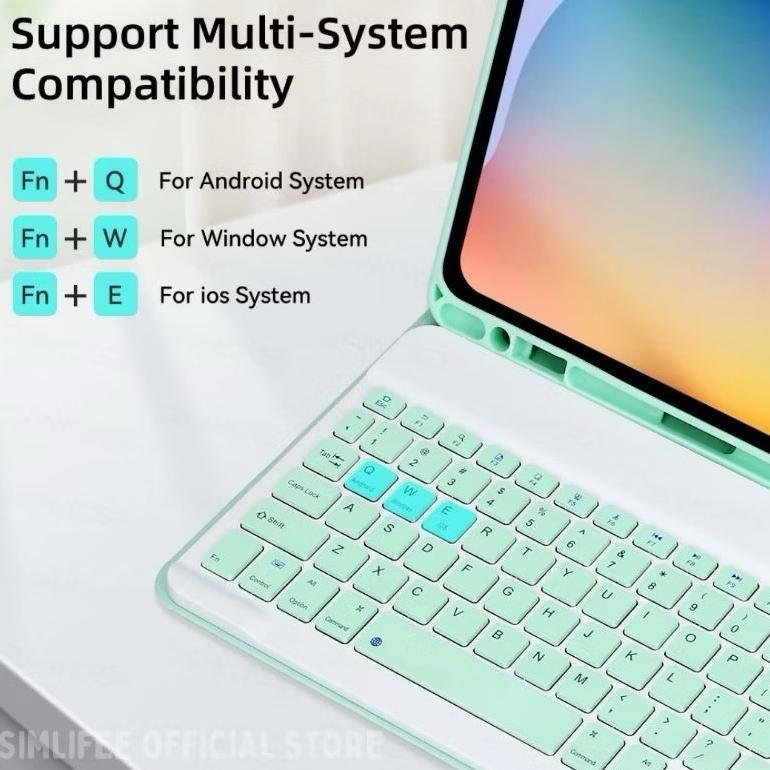 Wireless Bluetooth Keyboard + Mouse Set Combo USB Office Silent Click Nirkabel Mini Keyboard Logitec