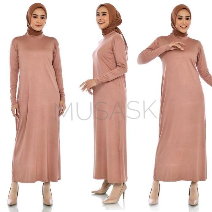 INNER GAMIS PANJANG RAYON / INNER DRESS KAOS RAYON PREMIUM KERAH SANGHAI / MANSET GAMIS