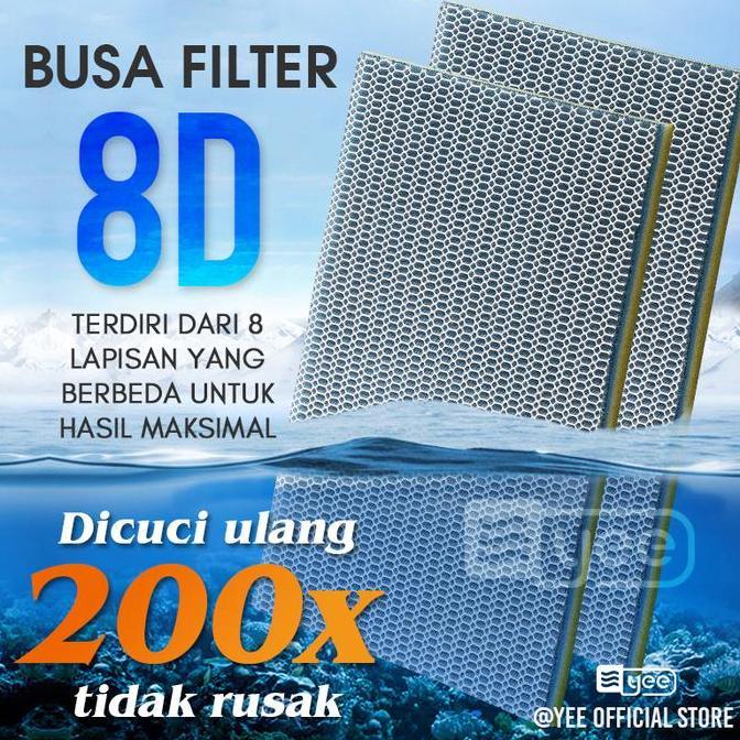Fisheat- Busa Filter Aquarium / Penjernih Air Aquarium / Filter Busa Aquarium / Kapas Filter