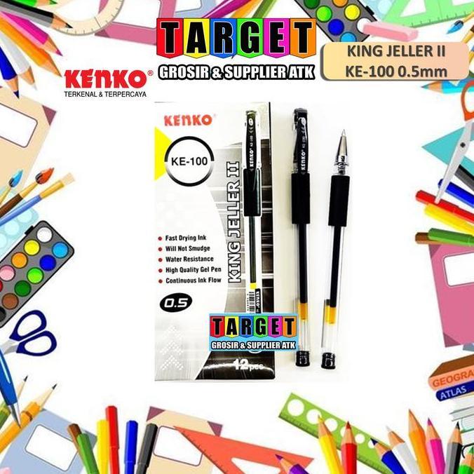 Pena- Ballpoint Kenko / Pulpen Kenko / Pulpen Gel (12Pcs)