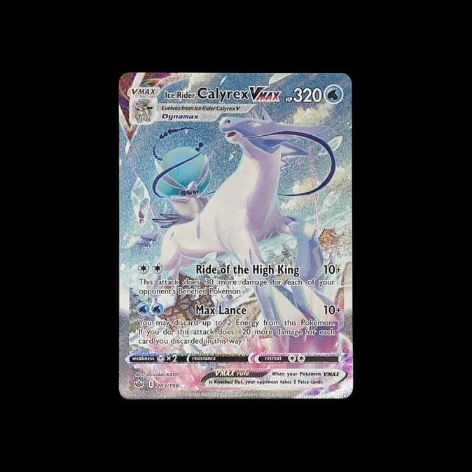 KARTU POKEMON TCG ENGLISH ICE RIDER CALYREX VMAX HR AA ALTERNATE ART 203/198 CHILLING REIGN RG99