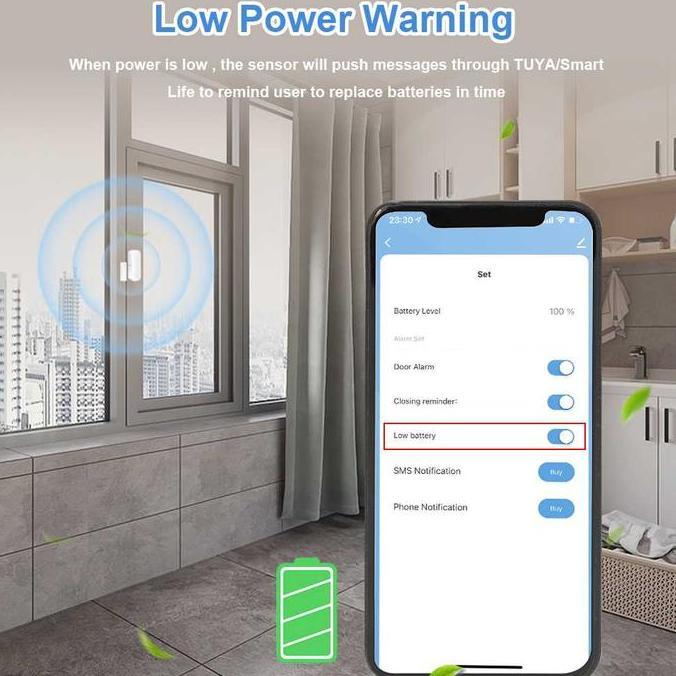 Sensor Pintu Jendela Pintar Pendeteksi Geraakan Buka Tutup Keamanan Smart Wireless Detector