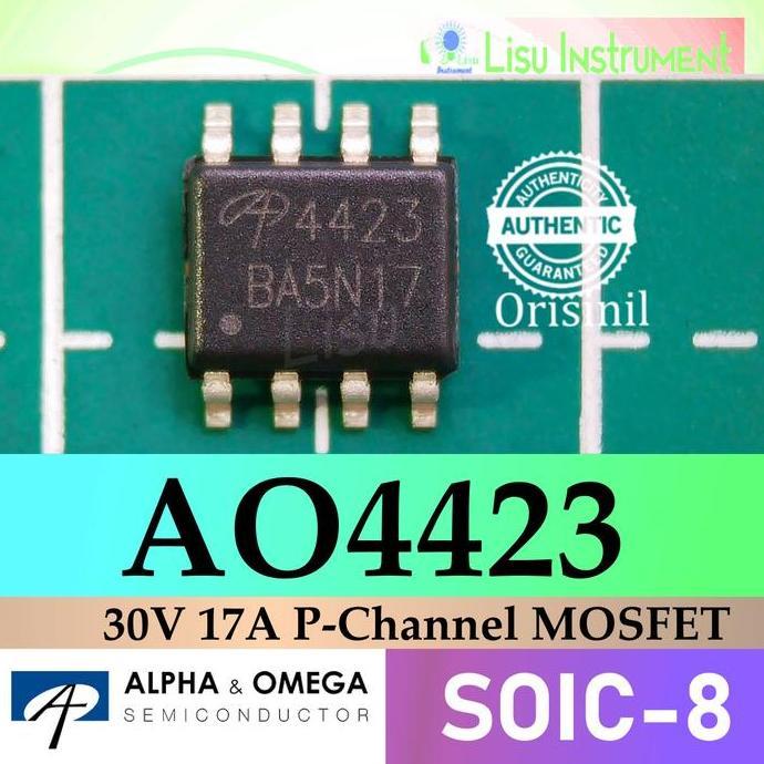 MOTRONICS AO4423 30V 17A P-CHANNEL MOSFET 4423 SOIC-8 ALPHA & OMEGA ORIGINAL