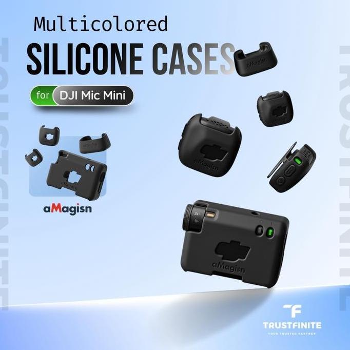 aMagisn Multicolored Silicone Cases for DJI Mic Mini - Black - Case Pelindung DJI Mic Mini