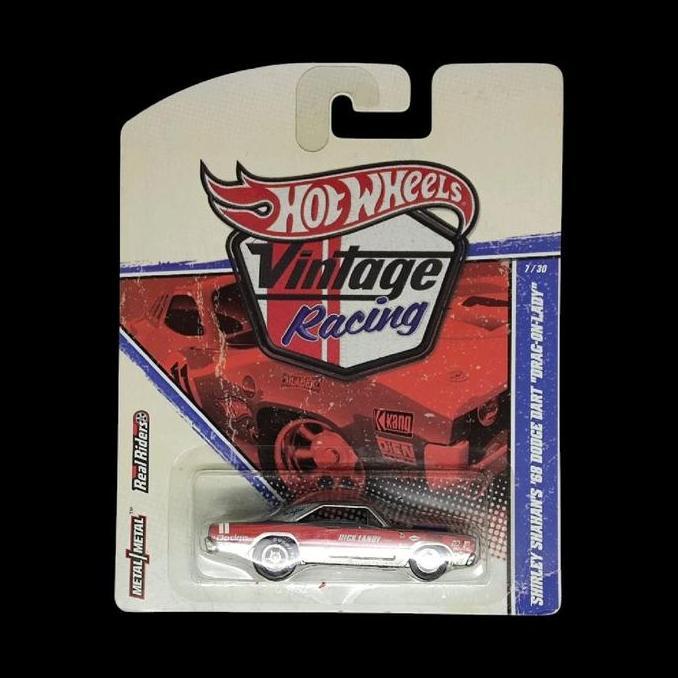 HOT WHEELS VINTAGE RACING DICK LANDY'S '68 HEMI DART MERAH ERROR BLISTER SHIRLEY SHAHAN'S '68 DODGE 