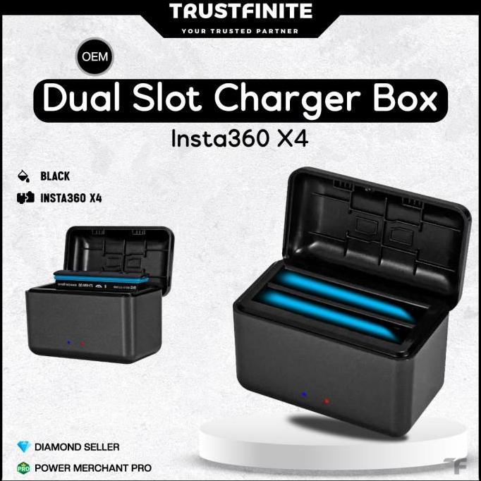 OEM Dual Slot Charger Box Insta360 X4 / Charger Box Insta 360 X4