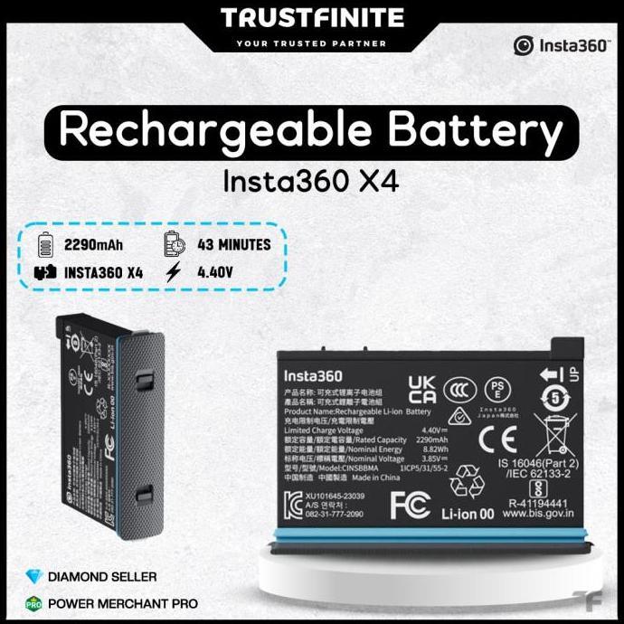 Insta360 X4 Rechargeable Battery / Baterai Insta 360 X4 Original