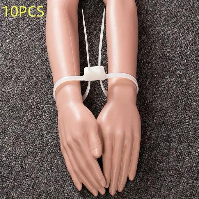 MRI 10PCS/SET Borgol Plastik /Cable Ties Plastik /Borgol Tangan Plastik Sekali Pakai/Borgol Polisi/B