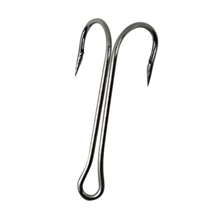 MRI Aneka Umpan - 100pcs High Carbon Steel Fishing Hook Double Hook Soft Frog Hook 1#/2#