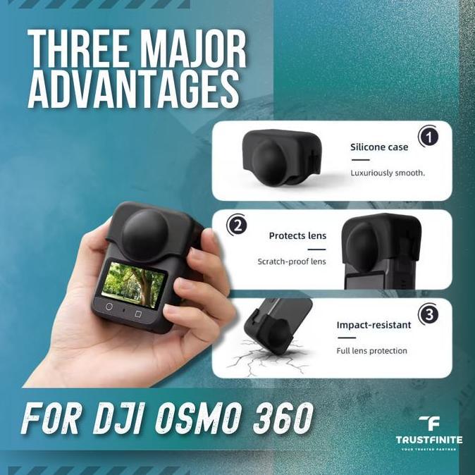 OEM Protective Silicone Body with Lens Cap Set for DJI Osmo 360 / Pelindung Silikon Case DJI Osmo 36