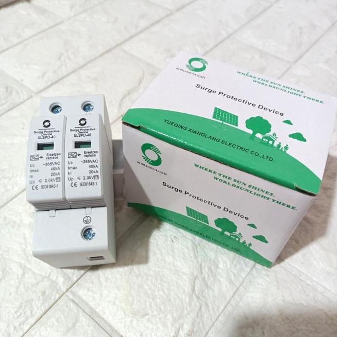Arester 2P Spd Dc Surge Aresster Dc Pv Panel Surya 500V 1000V Spd Ac