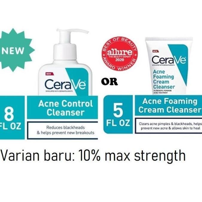 Cerave Acne Foaming Cream Cleanser with Benzoyl Peroxide & Niacinamide ___maxie Oasis