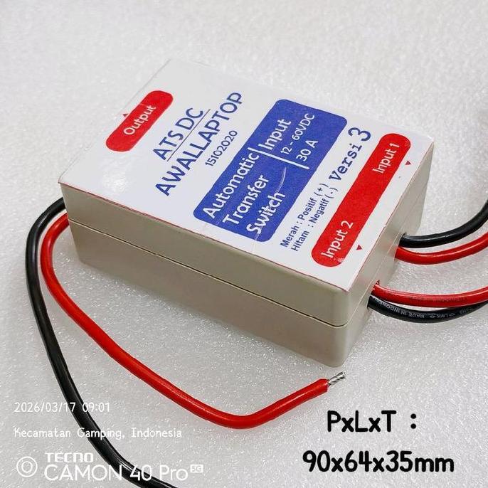 Ats Dc 12V-80V 30A Module Automatic Transfer Switch Tanpa Jeda V2