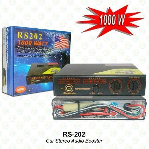 S_Net Rs-Psp Car Stereo Audio Booster 1000 Watt Dengan Kontrol Bass Treble Dan Saklar On Off Power U