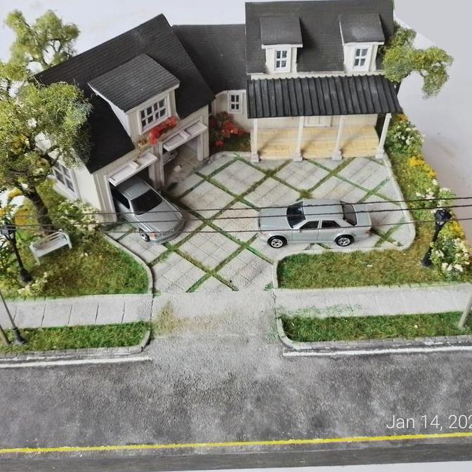 Diorama Rumah American Style: Type-C Hotwheels,Matchbox,Skala 1/64
