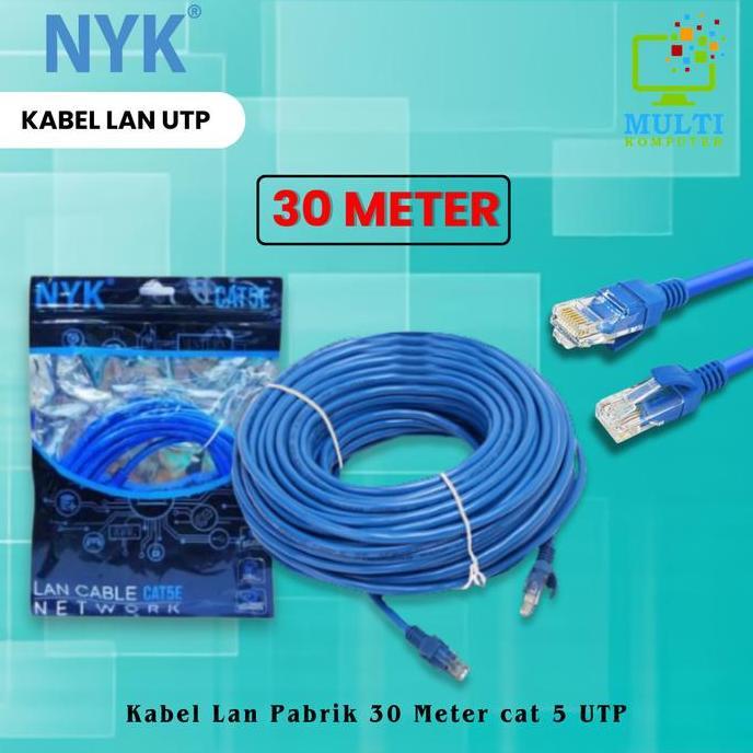 DF32 - KABEL LAN 30M CAT 5E Biru Computer Router