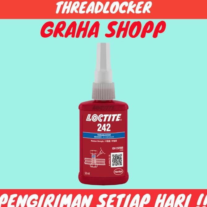 Jayakit- Lem Baut Loctite 242 50Ml - Loctite 242 50 Ml Thread Locker