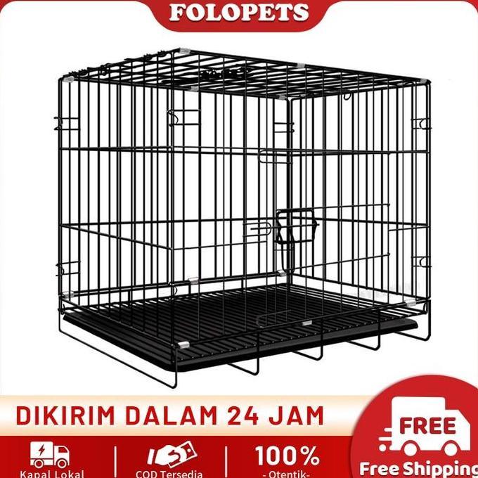 [BIAA] FOLOPETS kandang BESI LIPAT UKURAN 60X50X42 / kandang UKURAN NOMOR 3 / kandang HEWAN / kandan
