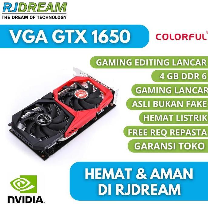 PROMO VGA GTX 1650 4GB DDR6 NVIDIA BEKAS / SECOND VGA CARD GAMING PC KOMPUTER