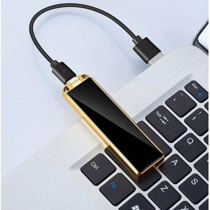 Set- Mancis Elektrik 077 Gantungan Portable Mancis Elektrik Usb Rechargeable - Blue