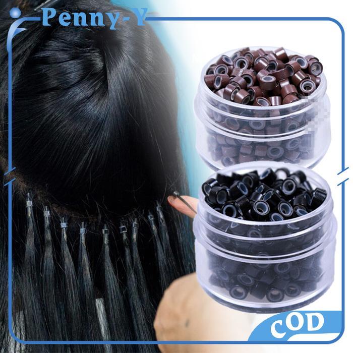 Ring Rambut Sambung 500pcs Ring Hair Extension Bahan Silikon Sambung Rambut Ukuran Besar Jumbo Drat 