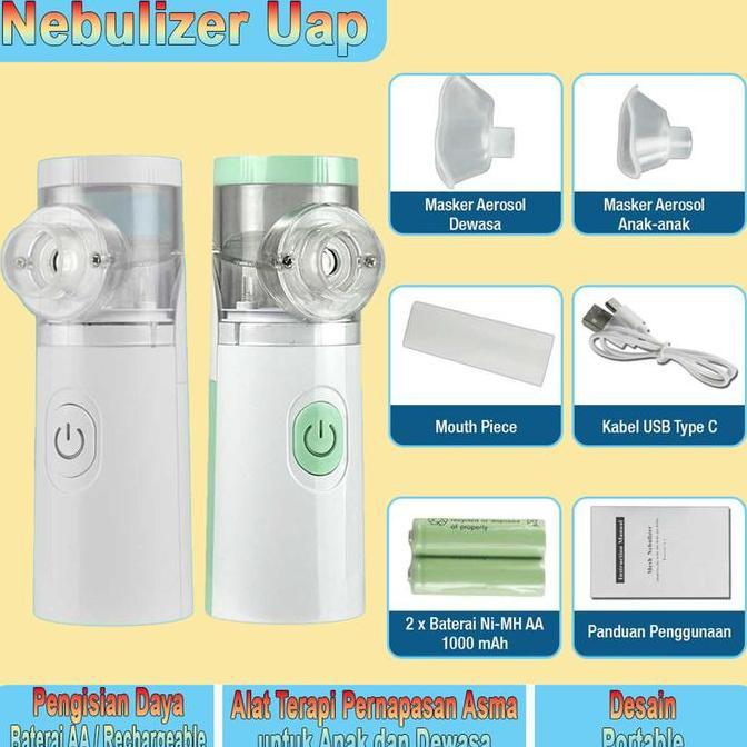 ESWANE TaffOmicron Nebulizer Uap JSL-W303 Alat Nebu Portable Inhaler Uap Obat Terapi Pernapasan Asma