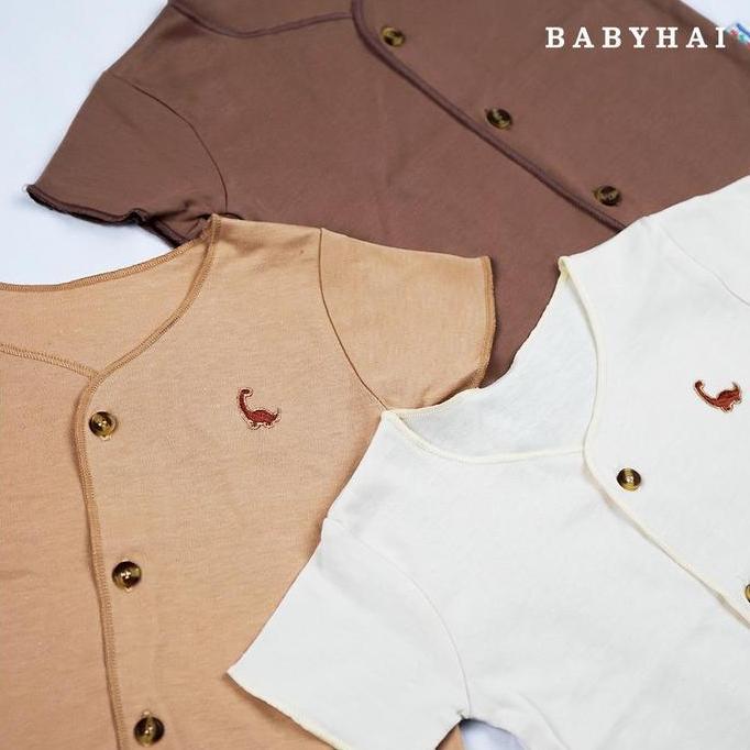 Leo- Baby Hai Iris Set - Setelan New Born Baju Pendek Celana Pendek Pop - Seri Coklat Katun Bayi