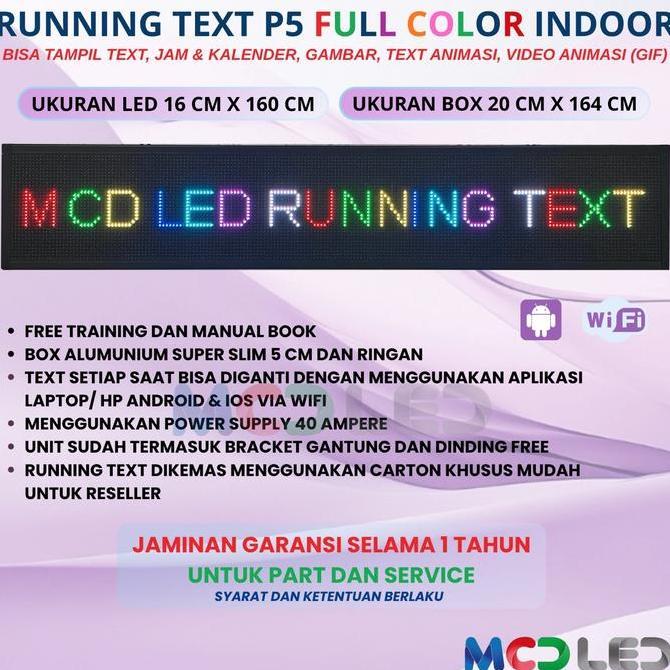 RUNNING TEXT P4 P5 RGB FULL COLOR INDOOR TIDAK BISA VIDEO