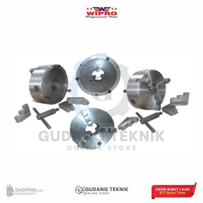 NABEEM Catok Bubut 3 Kaki WIPRO K11-80 / Chuck Kepala Mesin Bubut 3" WIPRO