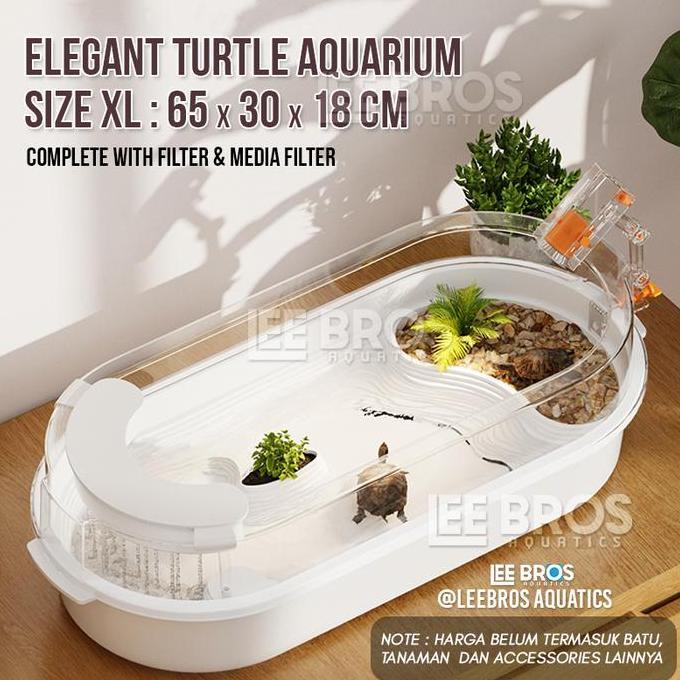 Aquarium Kura Kura XL Size / Complete Turtle Aquarium / Kandang Kura Kura / Tank Kura Kura / Turtle 