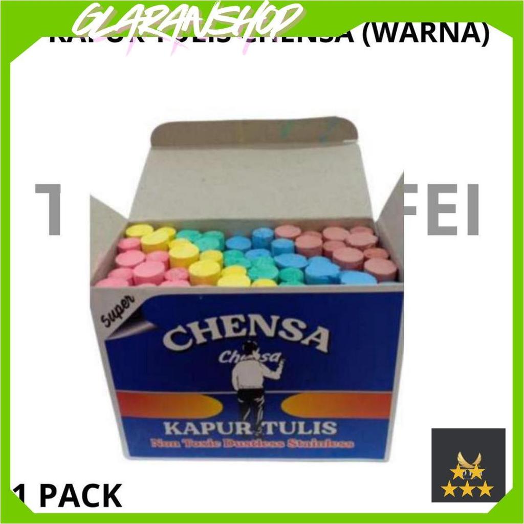 (1 PACK) KAPUR WARNA CHENSA/KAPUR TULIS/KAPUR MURAH/ KAPUR PAPAN TULIS/KAPUR TULIS PUTIH UDF