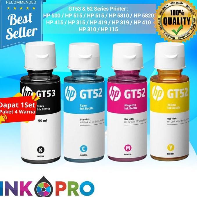 DS372 - Tinta HP GT53 / GT52 PREMIUM 1 Set Untuk Printer 5810, 5820, 310, 410, 350, 450, 510, 550, 6