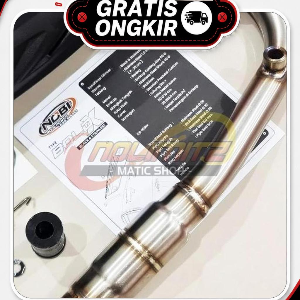 Knalpot Standar Racing Nob1 Bold X Stainless Honda Adv 160